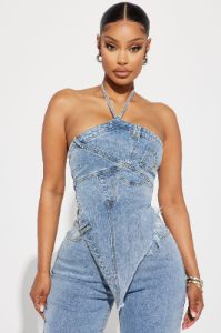 Next Level Denim Pant Set - Light Wash sold by Fashion Nova