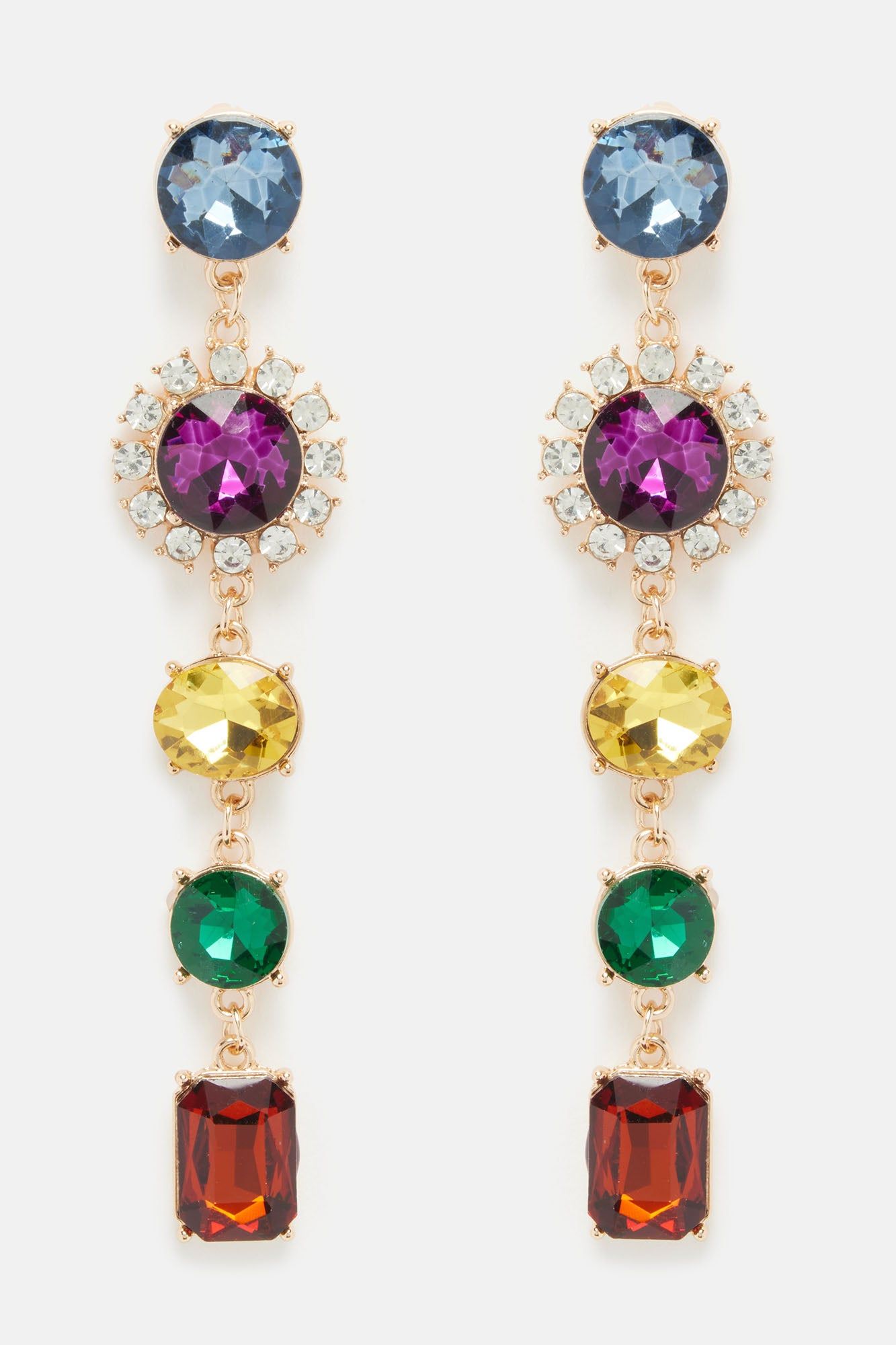 Red Carpet Fame Earrings - Gold/Multi sold by Fashion Nova product image thumbnail 3