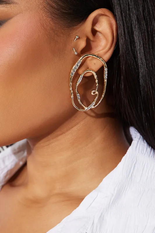 Destined Loop Earrings - Gold sold by Fashion Nova