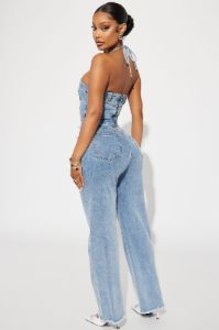 Next Level Denim Pant Set - Light Wash sold by Fashion Nova