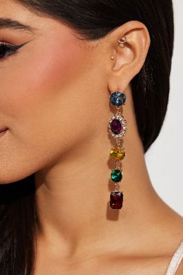 Red Carpet Fame Earrings - Gold/Multi sold by Fashion Nova