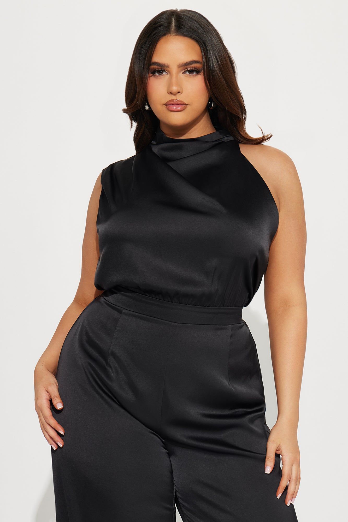 Put On A Show Satin Jumpsuit - Black sold by Fashion Nova product image thumbnail 5
