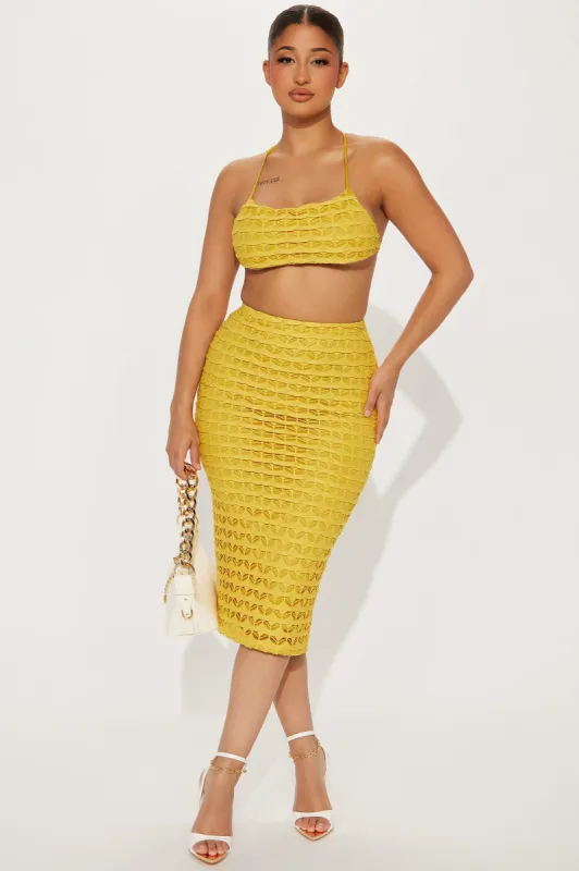 New Expression Skirt Set  - Yellow sold by Fashion Nova
