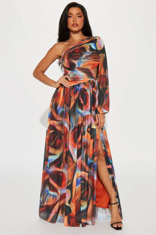 Claudia Printed Mesh Maxi Dress - Multi Color sold by Fashion Nova