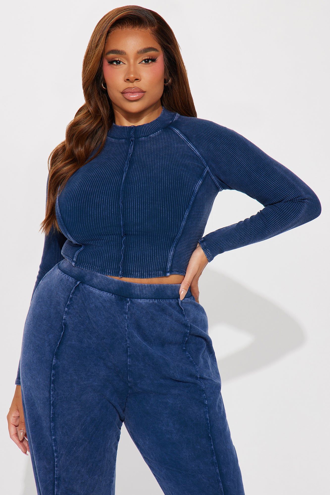 Rachel Mineral Wash Jogger Set - Blue sold by Fashion Nova product image thumbnail 5