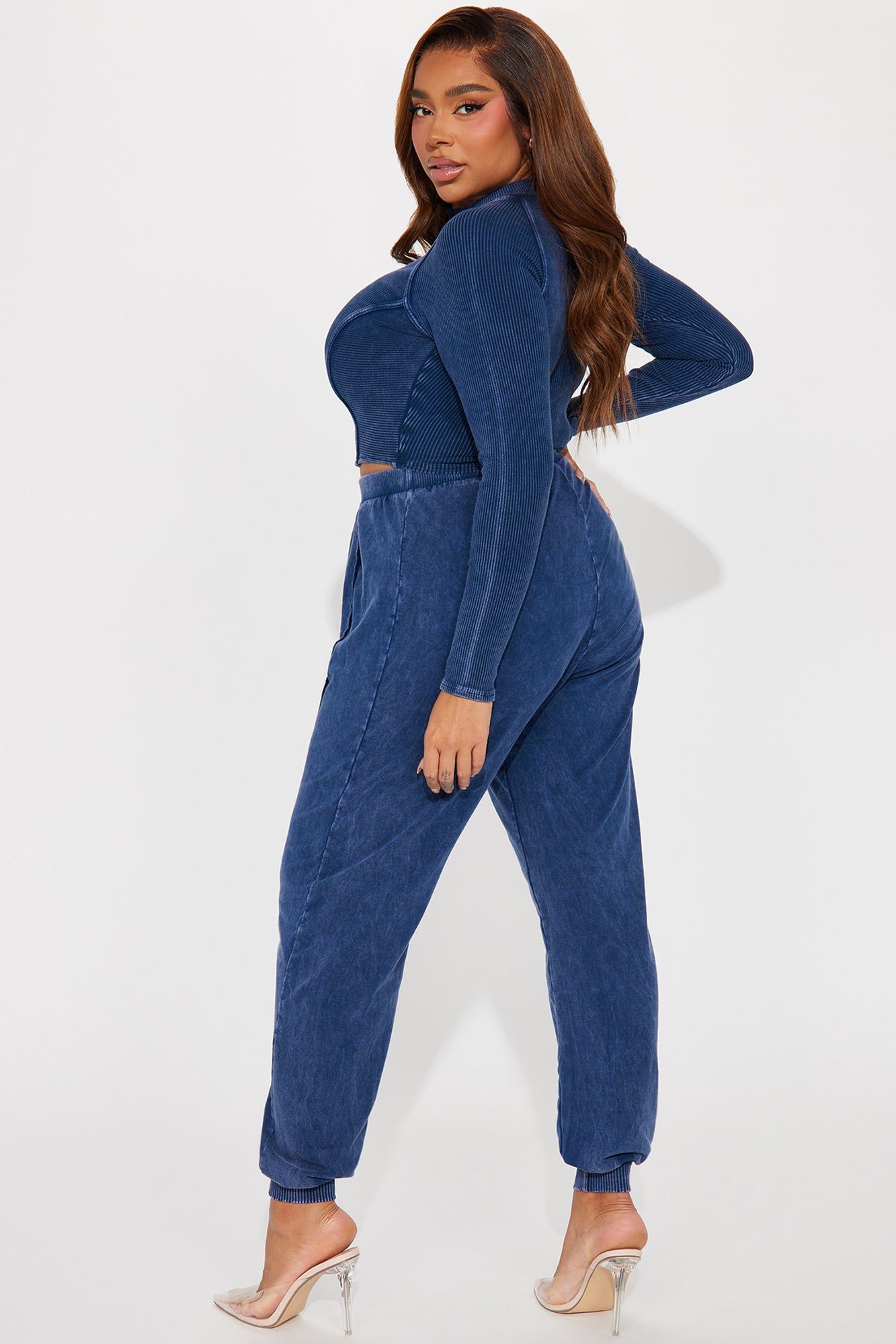 Rachel Mineral Wash Jogger Set - Blue sold by Fashion Nova product image thumbnail 6