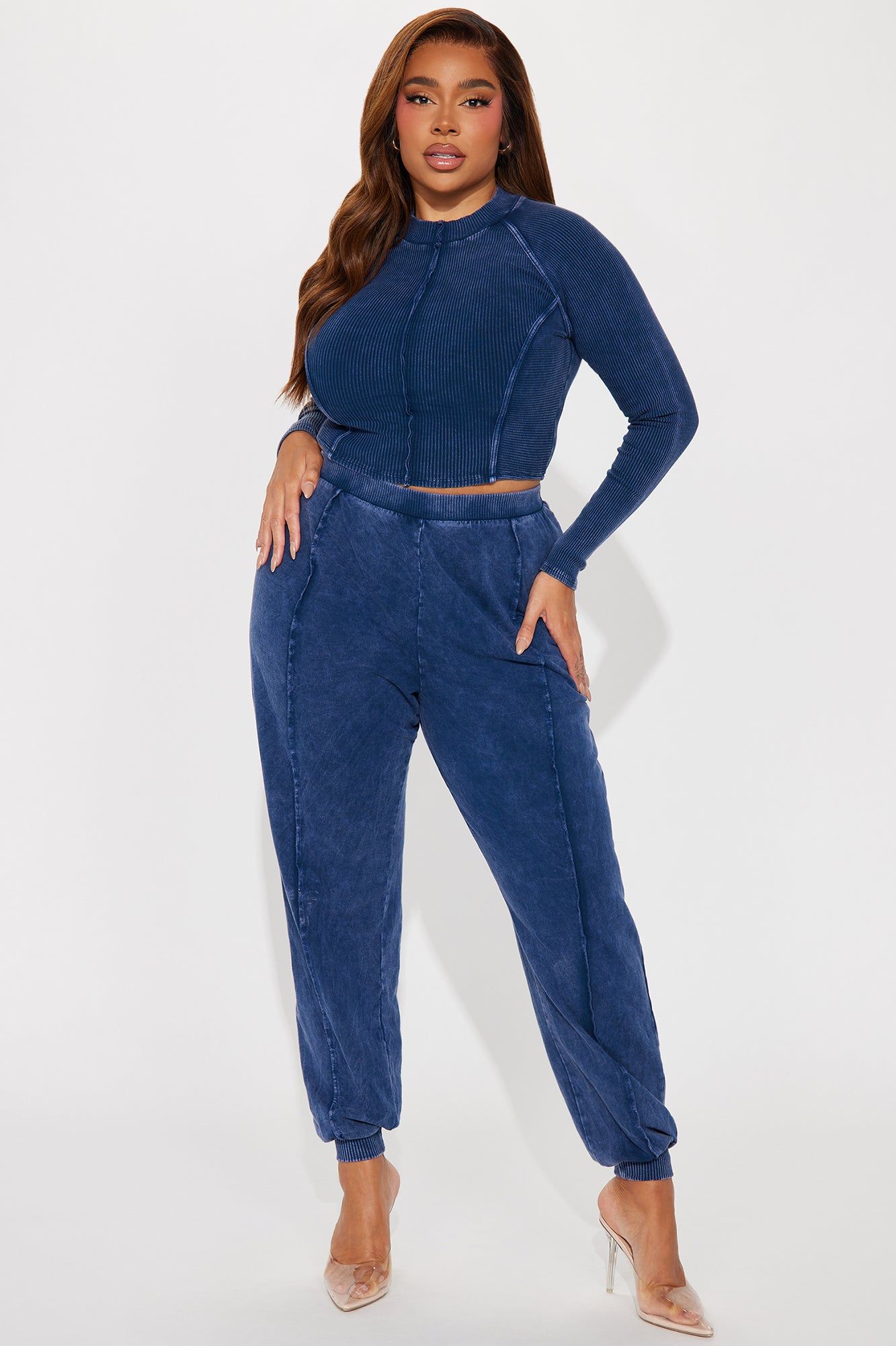 Rachel Mineral Wash Jogger Set - Blue sold by Fashion Nova product image thumbnail 4