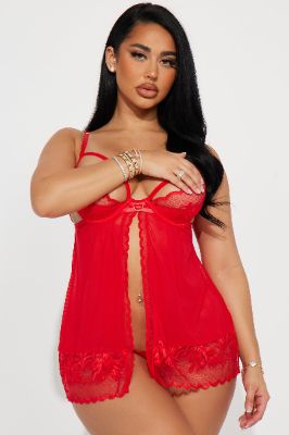 Favorite Kind Of Night Babydoll - Red sold by Fashion Nova