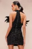 Tinsley Sequin Mini Dress - Black sold by Fashion Nova
