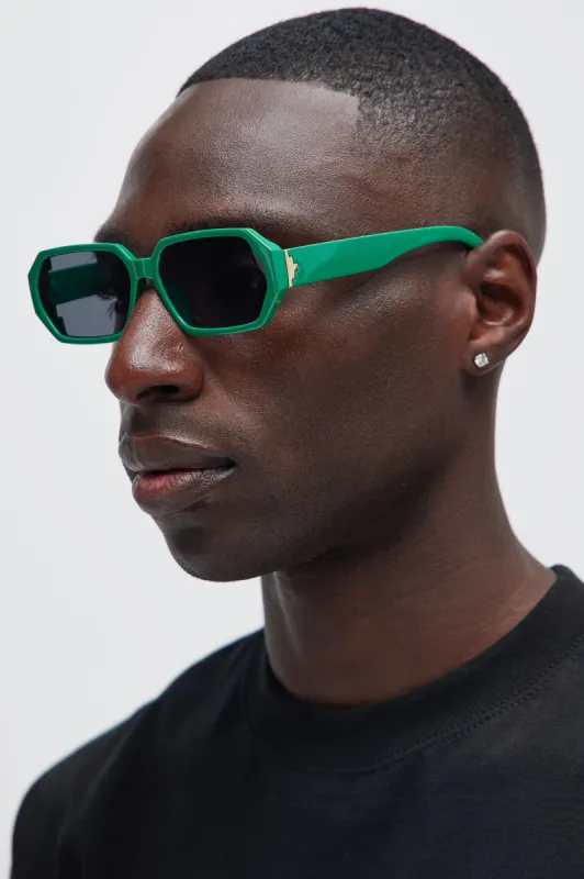 Vintage Sunset Sunglasses - Green sold by Fashion Nova
