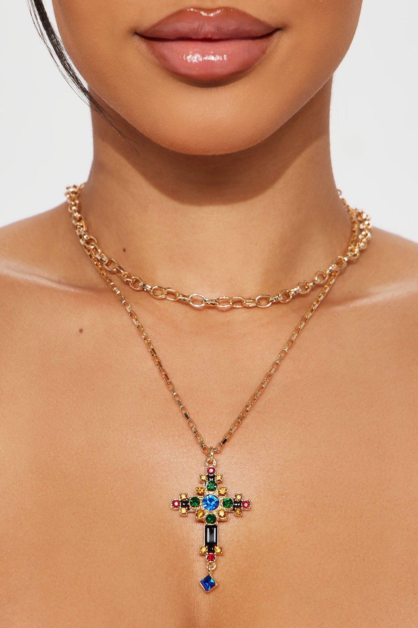 Have Faith In You Necklace - Gold/combo sold by Fashion Nova