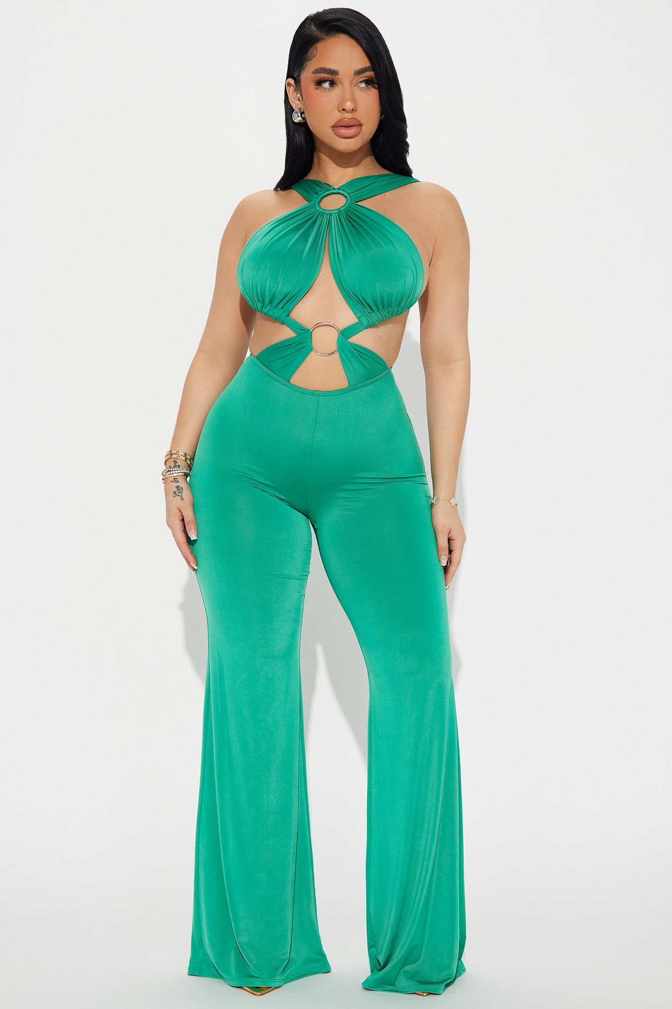 Long List Of Ex Lovers Jumpsuit - Green sold by Fashion Nova