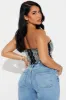 Center Of Attention Rhinestone Top - Silver/Black sold by Fashion Nova