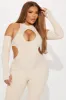 Nia Snatched Jumpsuit - Cream sold by Fashion Nova