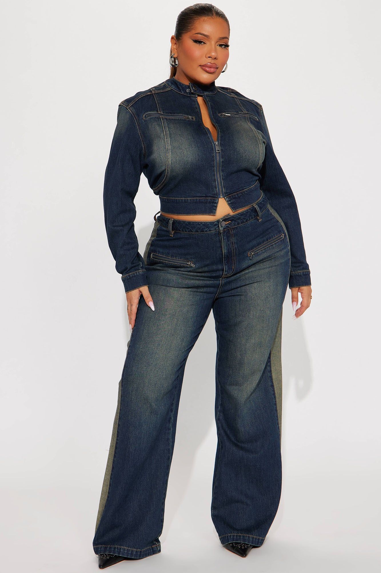 When In Rome Moto Denim Jacket - Dark Wash sold by Fashion Nova product image thumbnail 5