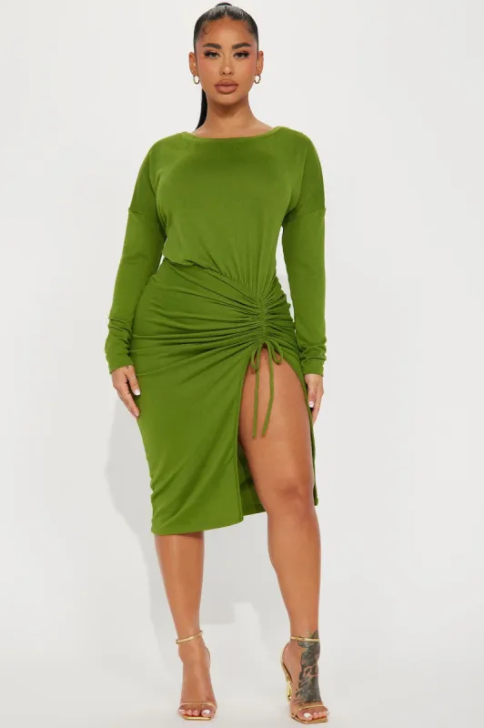 Angela Sweater Midi Dress - Green sold by Fashion Nova