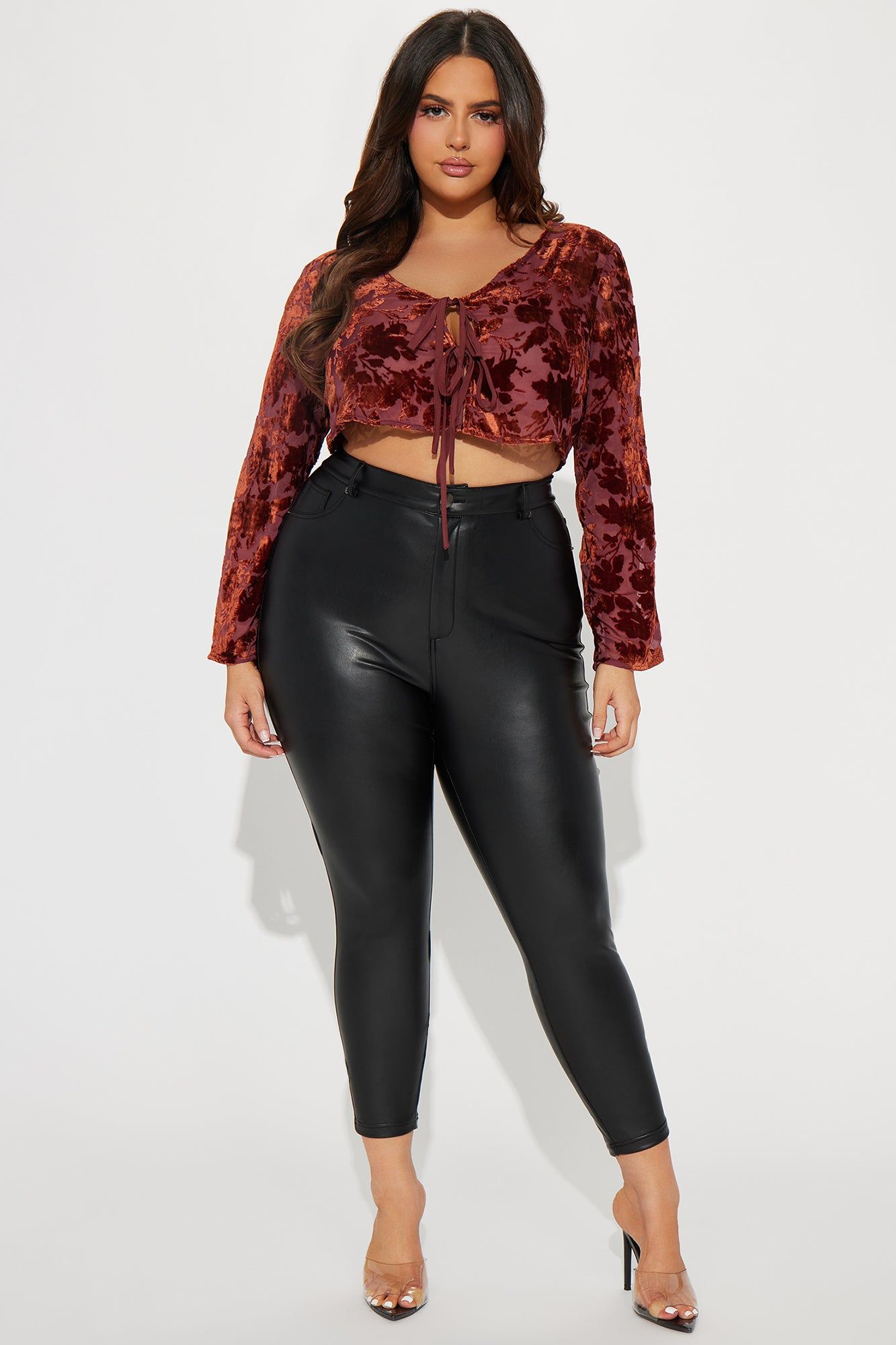 Amalia Floral Blouse Top - Burgundy/combo sold by Fashion Nova product image thumbnail 5