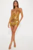 Chain Reaction Mini Dress - Gold sold by Fashion Nova