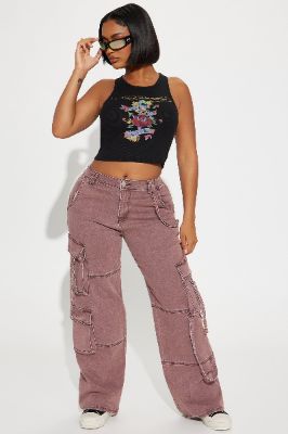 Desi Mineral Wash Cargo Pant - Brown sold by Fashion Nova