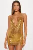 Chain Reaction Mini Dress - Gold sold by Fashion Nova