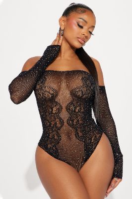 Desire Me Bodystocking Teddy - Black sold by Fashion Nova