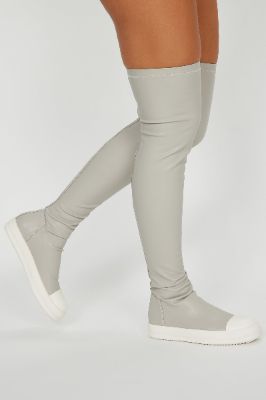 Loren Over The Knee Boots - Grey sold by Fashion Nova