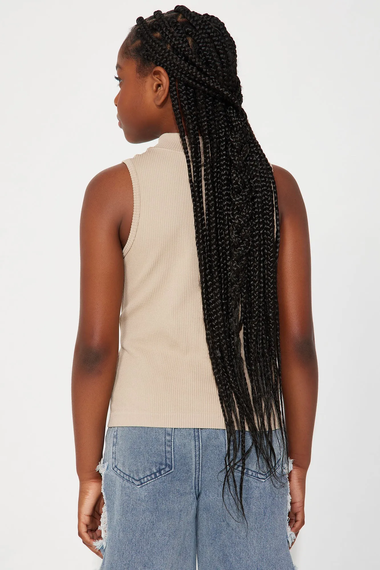 Mini Alyssa Seamless Mock Neck Top - Taupe sold by Fashion Nova product image thumbnail 3