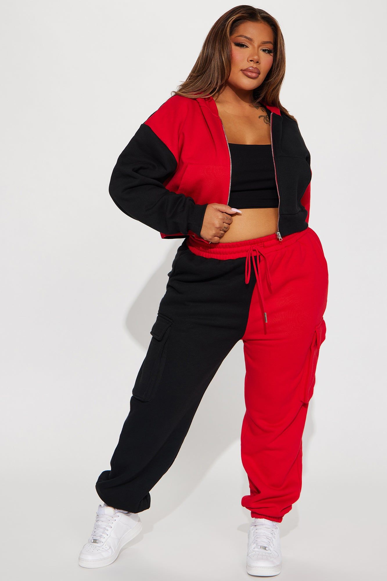 Melinda Color Block Lounge Hoodie - Red/Black sold by Fashion Nova product image thumbnail 5
