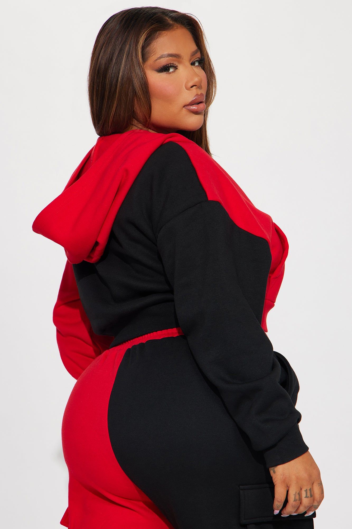 Melinda Color Block Lounge Hoodie - Red/Black sold by Fashion Nova product image thumbnail 6