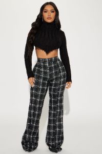 Victoria High Waisted Dress Pant - Black/combo sold by Fashion Nova