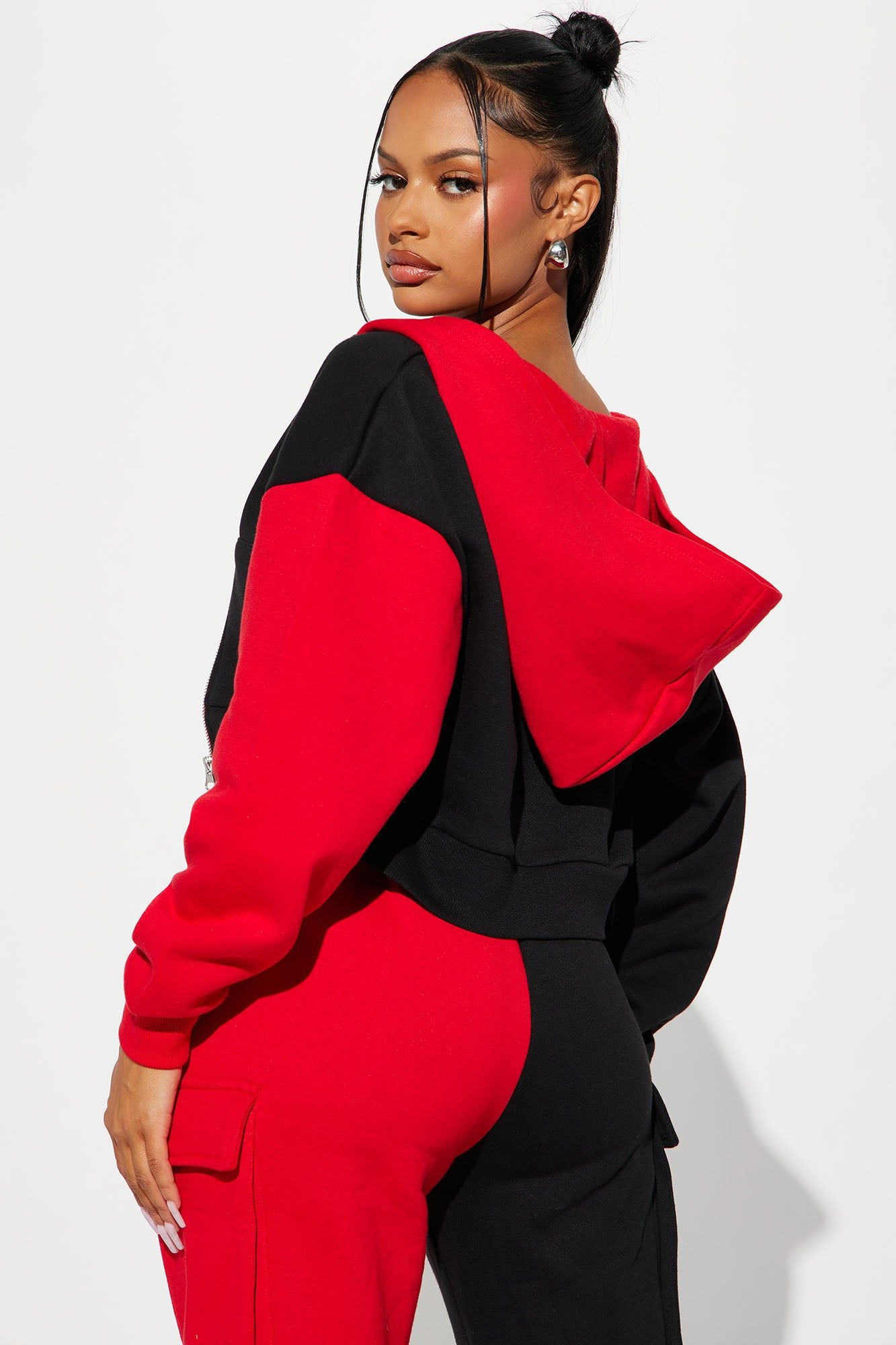 Melinda Color Block Lounge Hoodie - Red/Black sold by Fashion Nova product image thumbnail 3