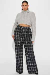 Victoria High Waisted Dress Pant - Black/combo sold by Fashion Nova