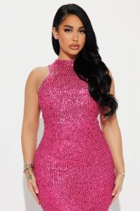 Sharon Sequin Maxi Dress - Hot Pink sold by Fashion Nova