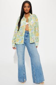 Floral Energy Shirt - Yellow/combo sold by Fashion Nova