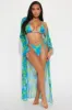Cathy 3 Piece Bikini Set - Blue/combo sold by Fashion Nova