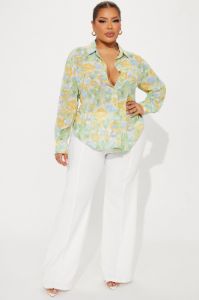 Floral Energy Shirt - Yellow/combo sold by Fashion Nova