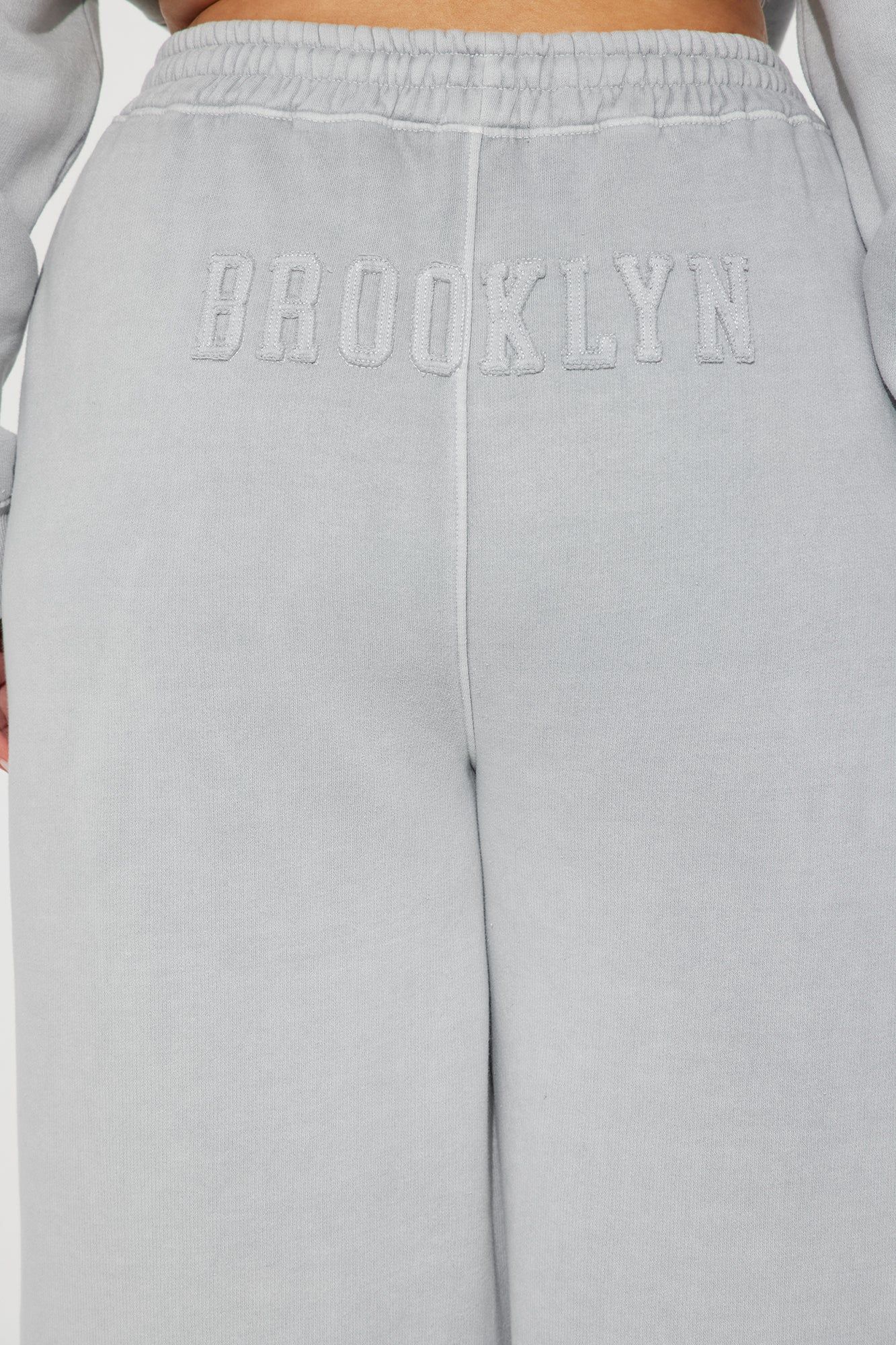Brooklyn Baby Embroidered Wide Leg Sweatpants - Grey sold by Fashion Nova product image thumbnail 8