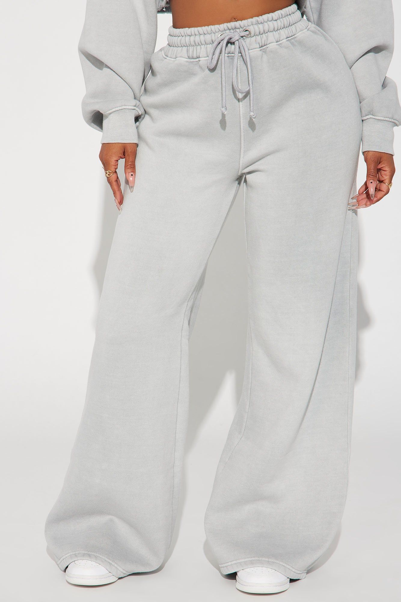 Brooklyn Baby Embroidered Wide Leg Sweatpants - Grey sold by Fashion Nova product image thumbnail 2
