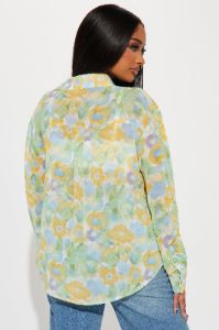 Floral Energy Shirt - Yellow/combo sold by Fashion Nova