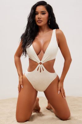 Treasures And Shells 1 Piece Swimsuit - Cream sold by Fashion Nova
