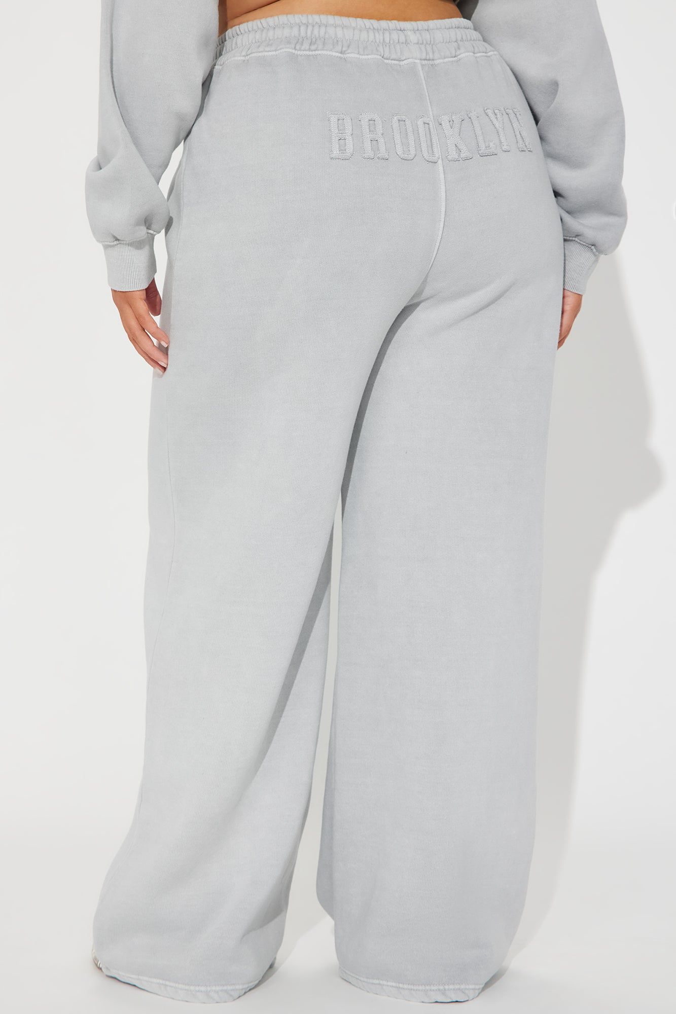 Brooklyn Baby Embroidered Wide Leg Sweatpants - Grey sold by Fashion Nova product image thumbnail 7