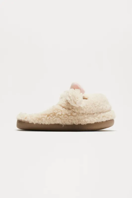 Just A Cutie Slippers - Ivory sold by Fashion Nova