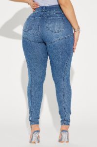Booty So Good Moto Stretch Skinny Jeans - Medium Wash sold by Fashion Nova