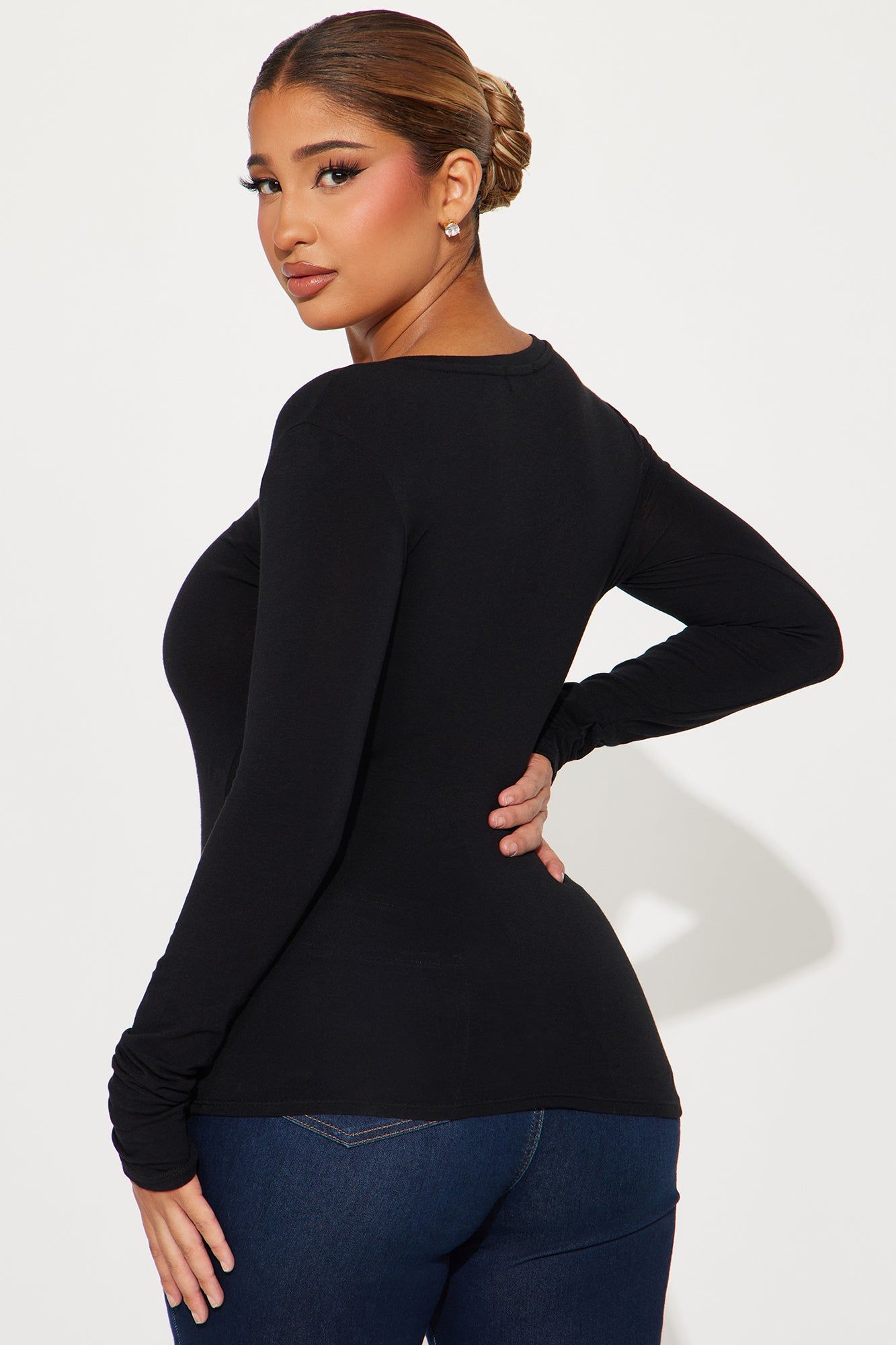 Nara Long Sleeve Top - Black sold by Fashion Nova product image thumbnail 3