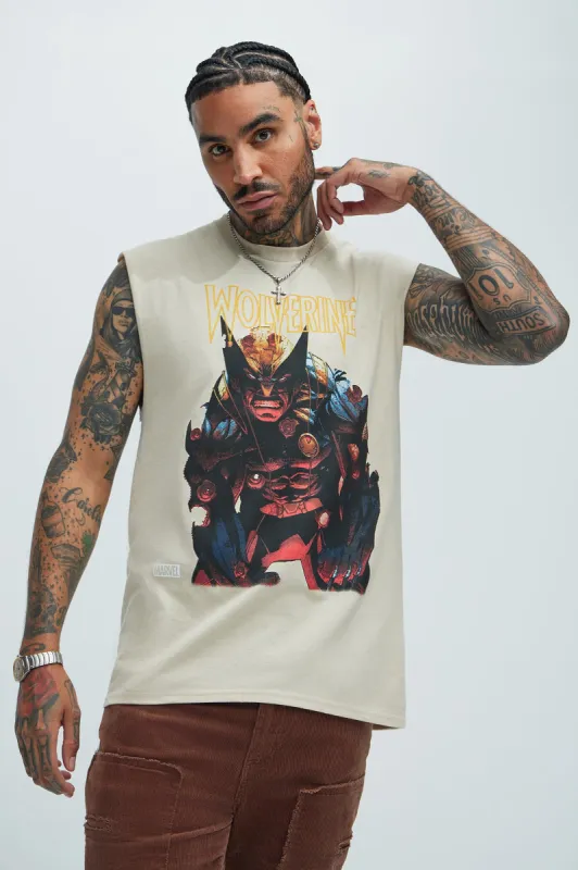 Wolverine Indestructible Sleeveless Tee - Sand sold by Fashion Nova