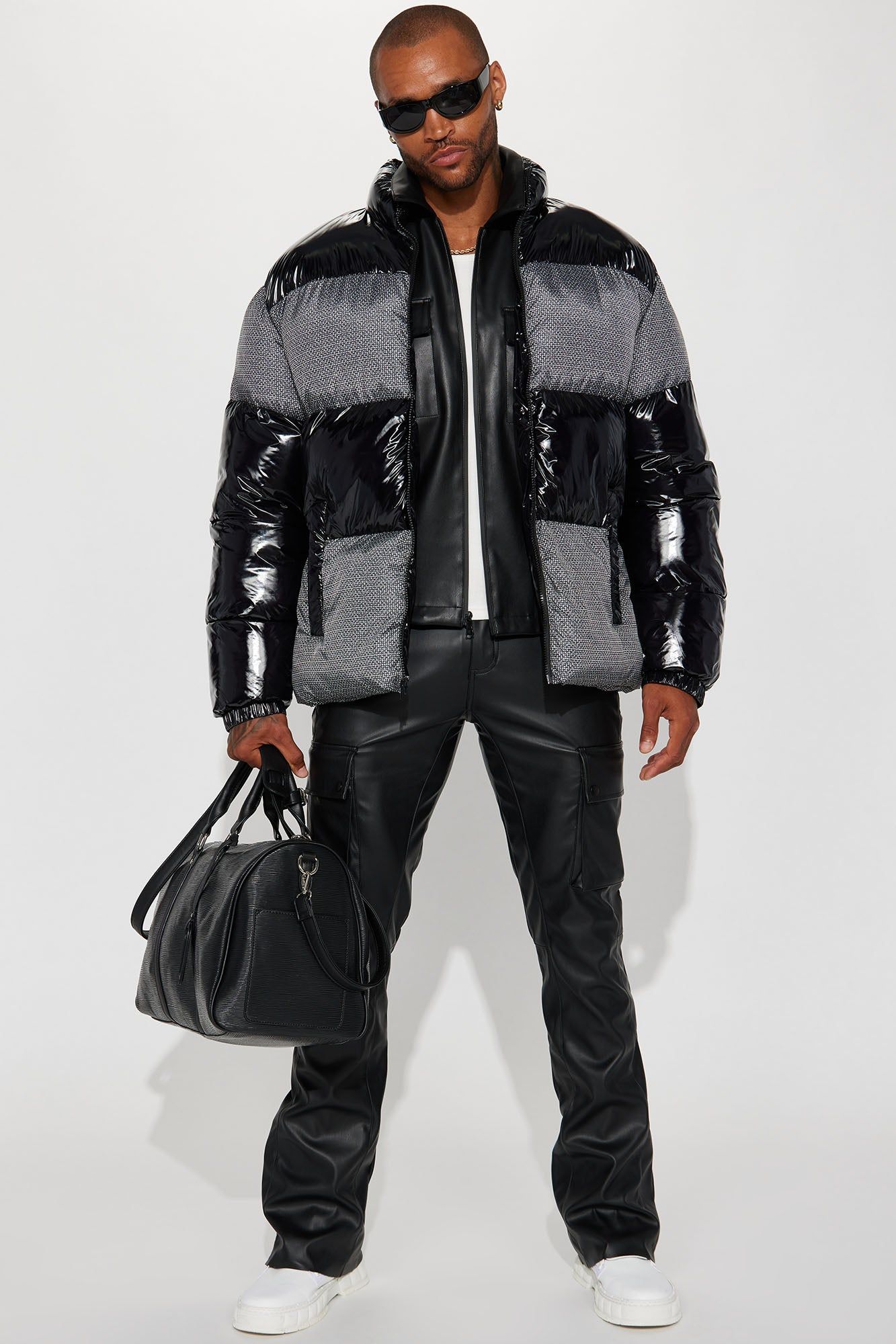 Finest Faux Leather Cargo Flare Pants - Black sold by Fashion Nova product image thumbnail 3