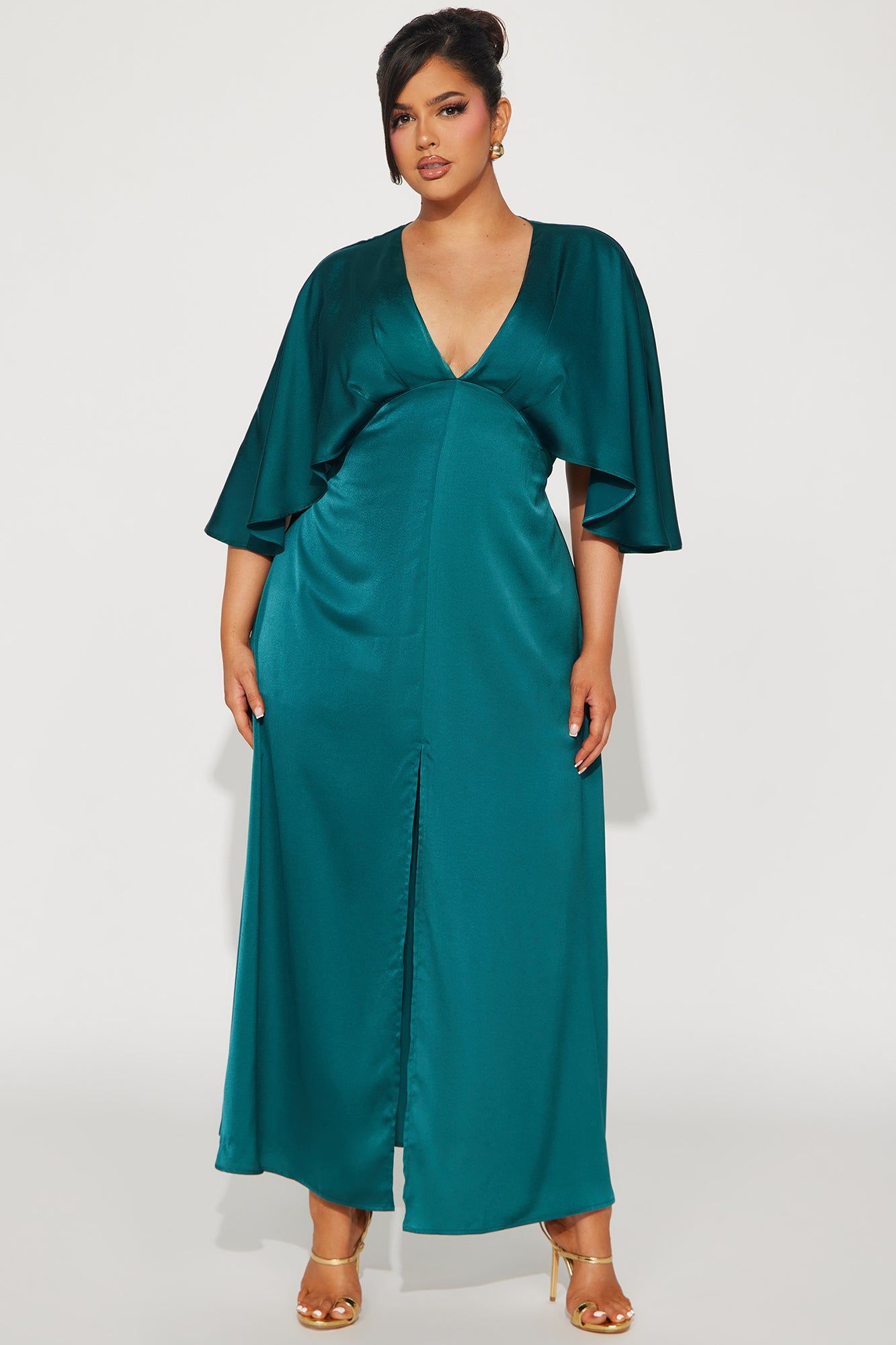 Inaya Satin Maxi Dress - Hunter sold by Fashion Nova product image thumbnail 4