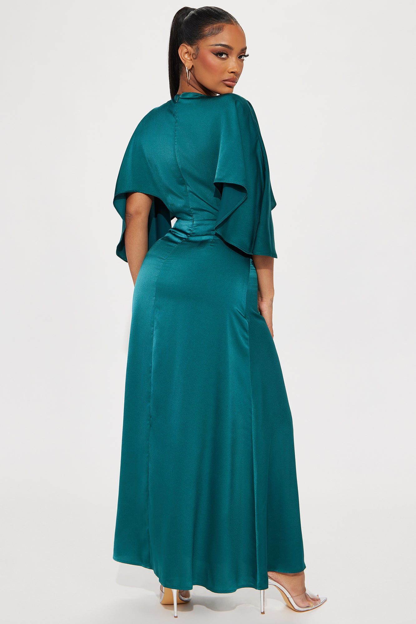 Inaya Satin Maxi Dress - Hunter sold by Fashion Nova product image thumbnail 3