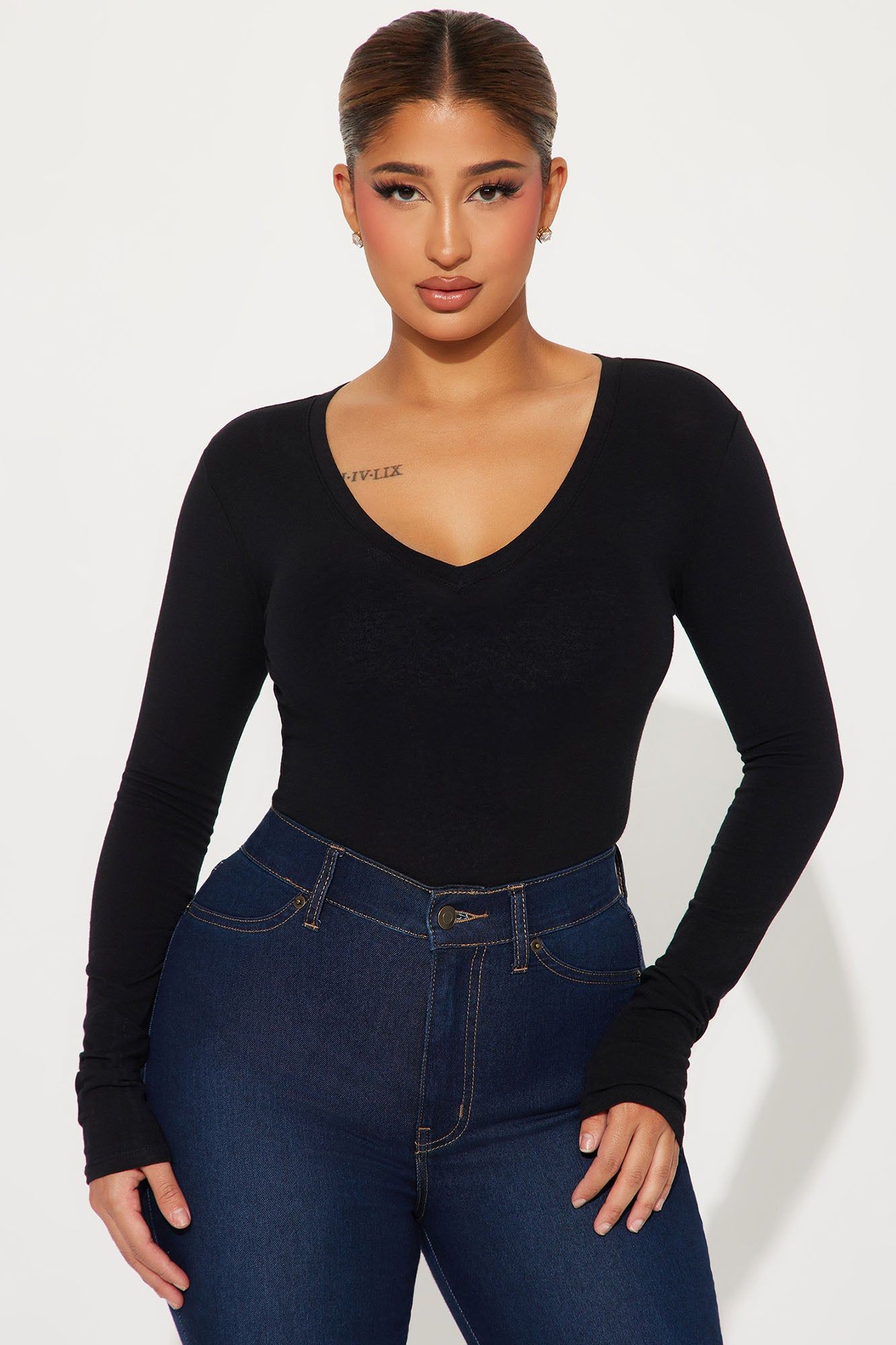 Nara Long Sleeve Top - Black sold by Fashion Nova