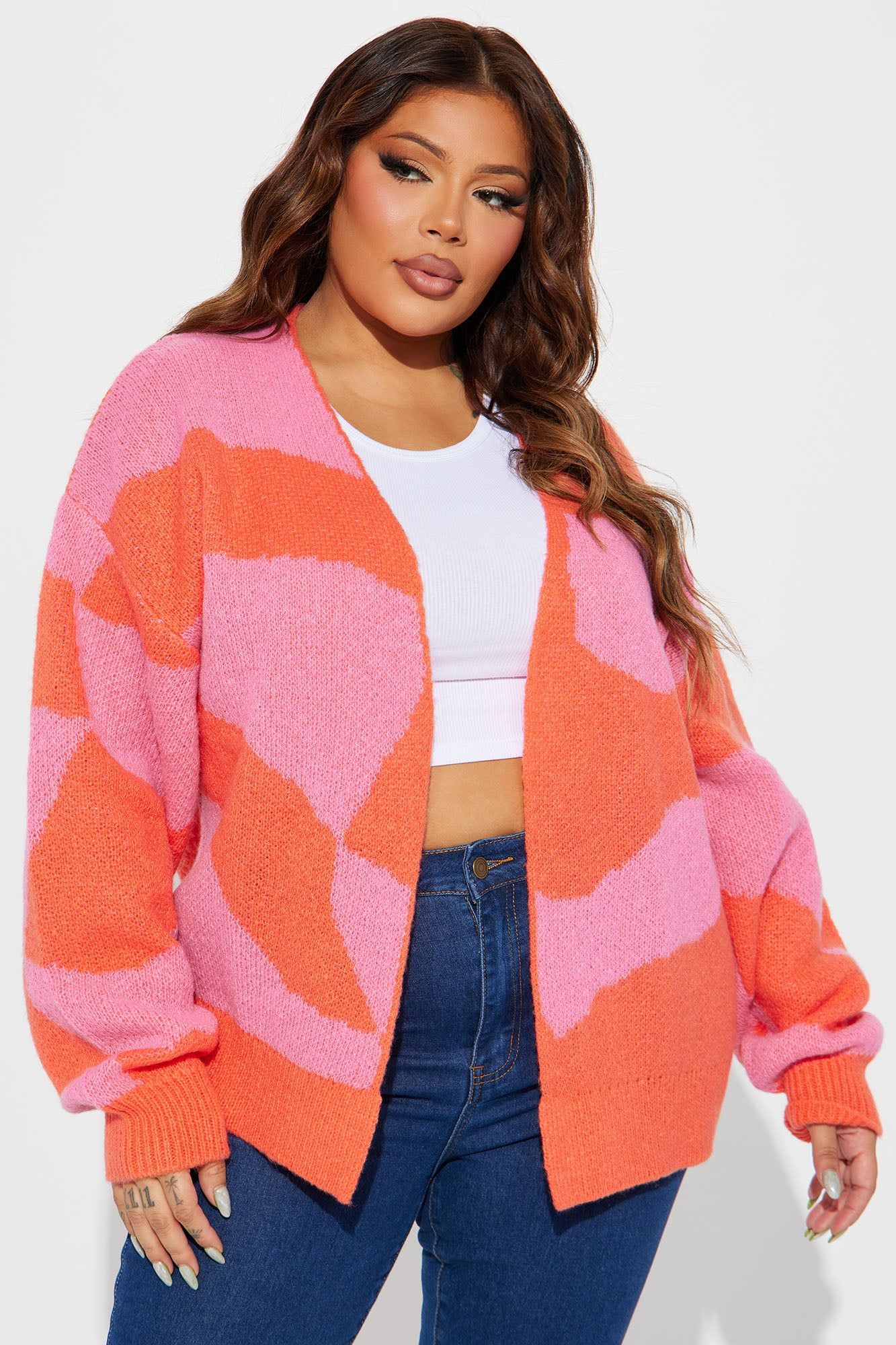 All Mixed Up Cardigan - Pink/combo sold by Fashion Nova product image thumbnail 4